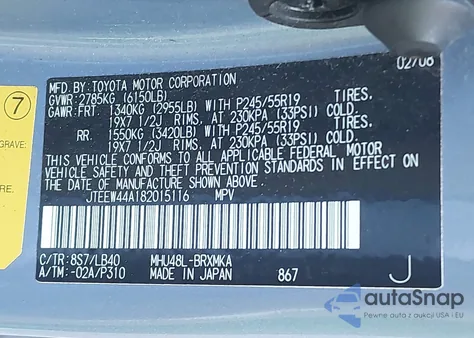 2008 Toyota Highlander Hybrid Limited из США, поврежденный, VIN JTEEW44A182015116